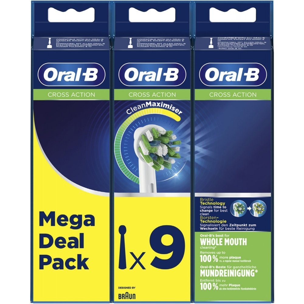 Testine BRAUN Oral-B Cross Action - MEGA DEAL PACK  X9 -  80359704  EB50RB 3+3+3