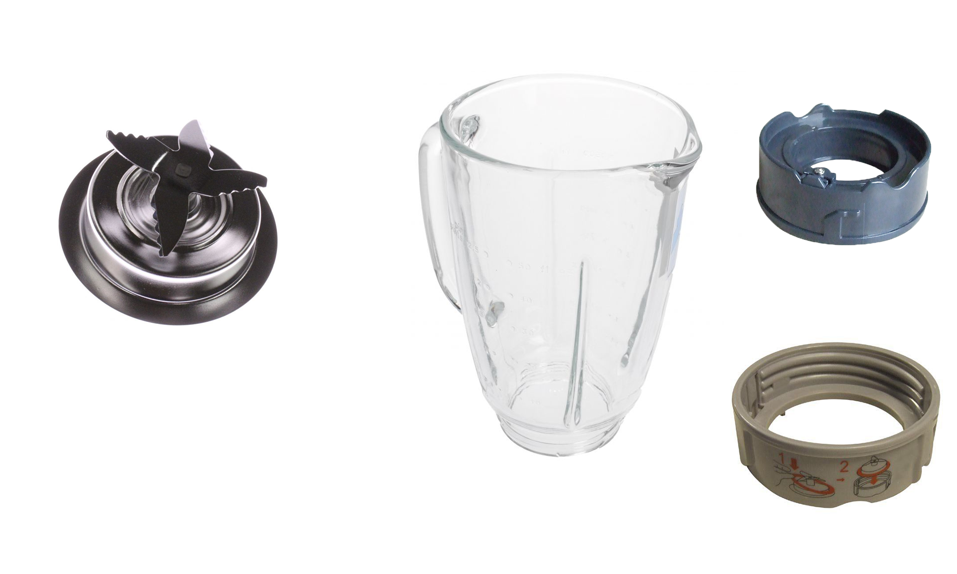 Promo Bundle Philips -  Vaso Completo di lame per frullatore Philips Aluminium Collection Blender HR2094/ Essence HR2084